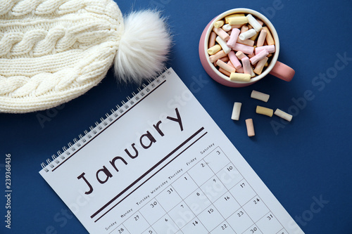 Calendar page of January on...