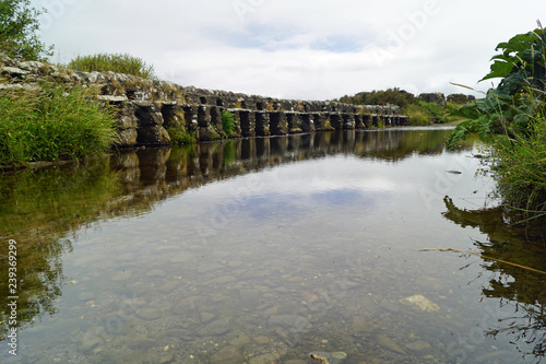 Clapper Bridge over Carrownisky River, Ireland County Mayo Killeen Bunlahinch photo