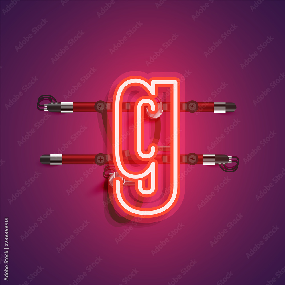 Realistic neon character with wires and console, vector illustration Realistic neon character with wires and console, vector illustration