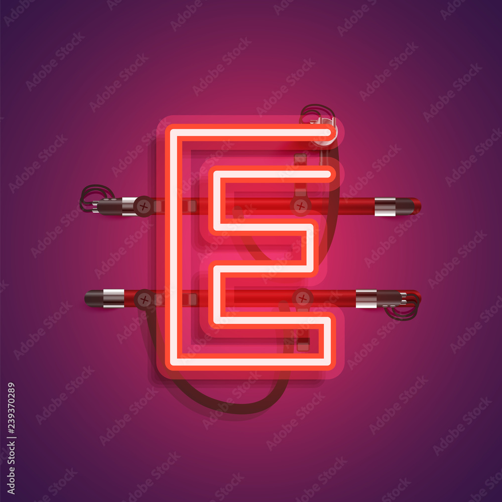 Realistic neon character with wires and console, vector illustration Realistic neon character with wires and console, vector illustration