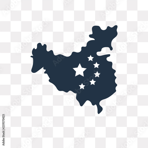 China vector icon isolated on transparent background, China transparency concept can be used web and mobile