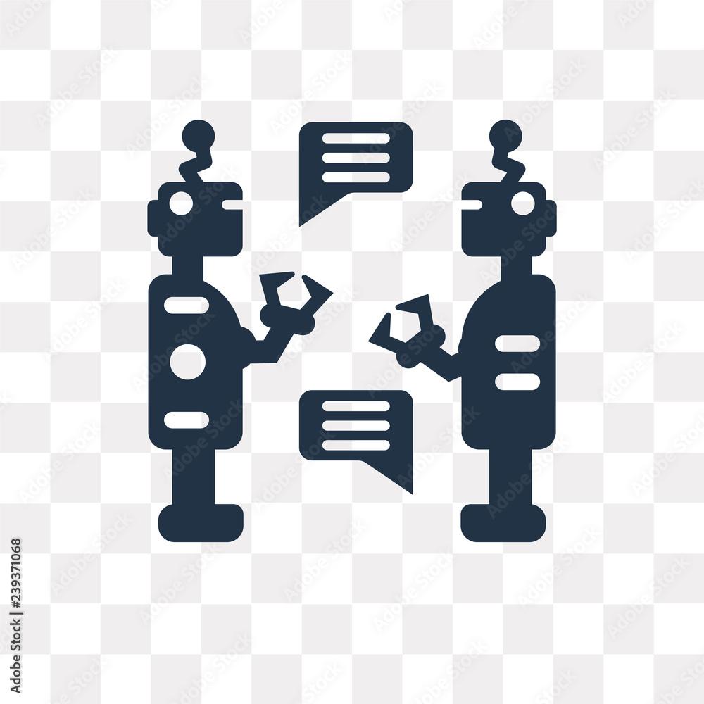 Fototapeta premium Robots vector icon isolated on transparent background, Robots transparency concept can be used web and mobile