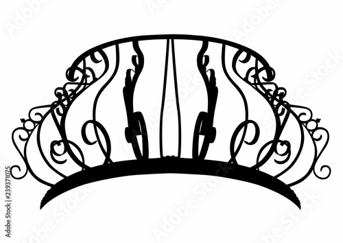 Silhouette of a baroque balcony