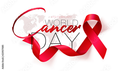World Cancer Day concept. Lavender Ribbon. Vector illustration.