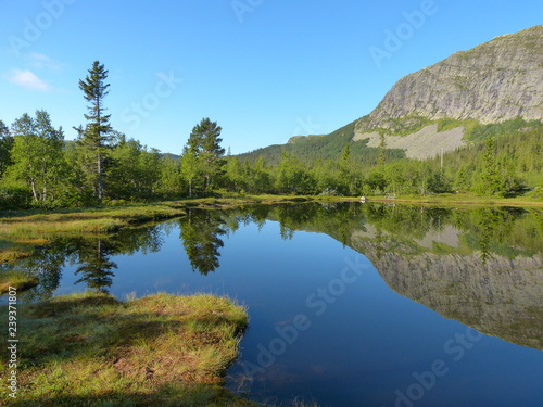 Lake reflections, Haglebu, Buskerud, Norway