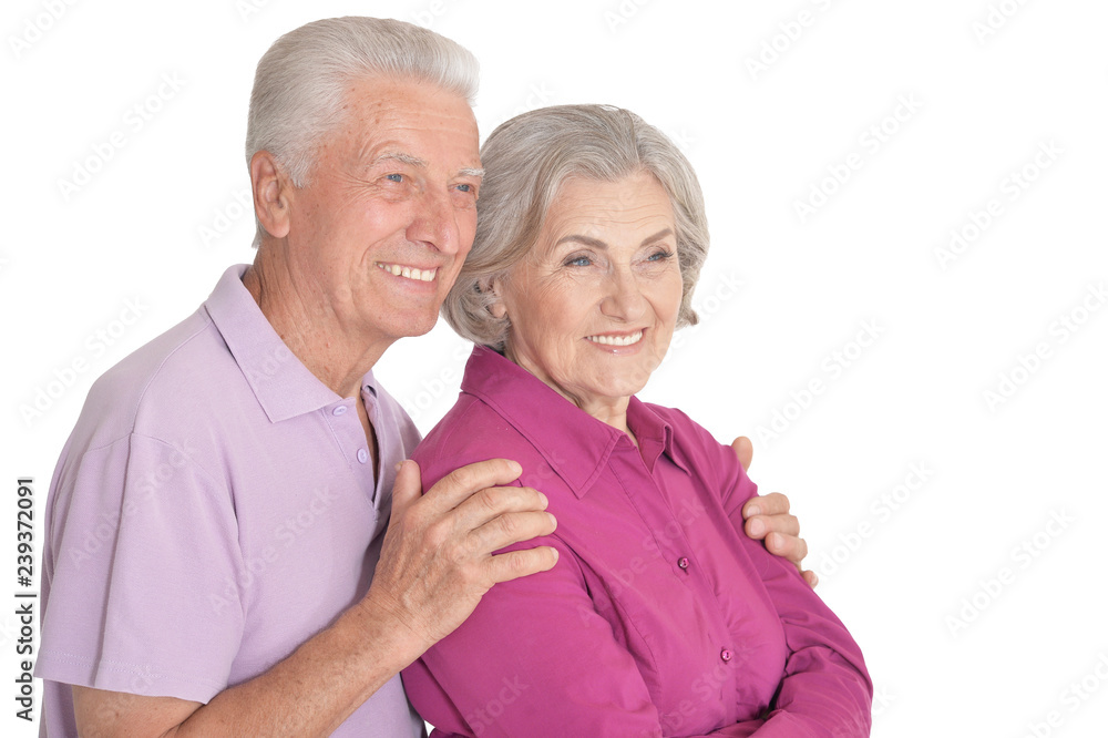 Happy senior couple isolated on white background Happy senior couple isolated on white background