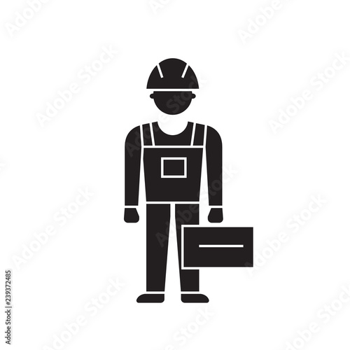 Plumbing service black vector concept icon. Plumbing service flat illustration, sign, symbol