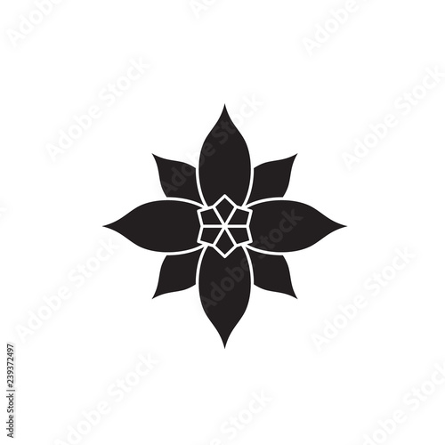 Poinsettia black vector concept icon. Poinsettia flat illustration, sign, symbol
