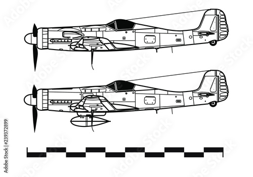 Focke-Wulf Та.152. Outline drawing