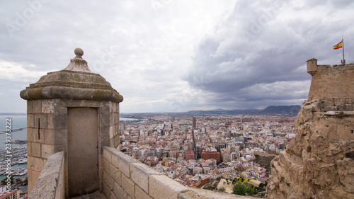 spain, alicante view over the city centre from the castell