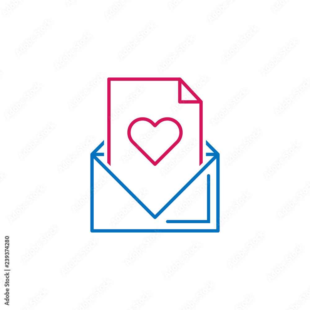 Valentine's day, letter, heart icon. Can be used for web, logo, mobile app, UI, UX Valentine's day, letter, heart icon. Can be used for web, logo, mobile app, UI, UX
