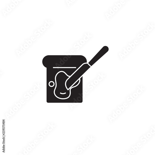 Spread butter black vector concept icon. Spread butter flat illustration, sign, symbol