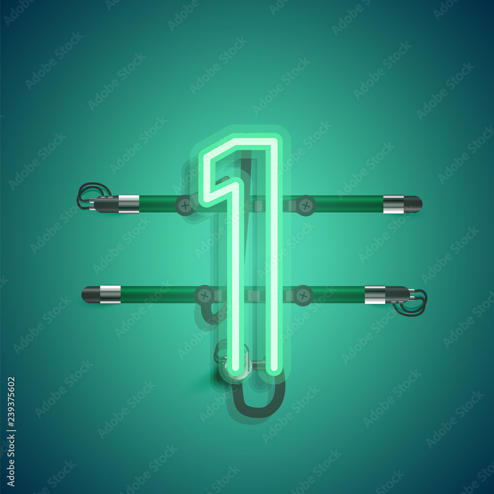 Realistic neon character with wires and console, vector illustration Realistic neon character with wires and console, vector illustration