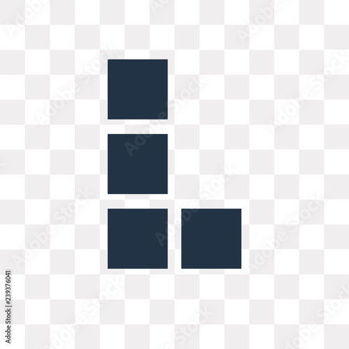 Tetris vector icon isolated on transparent background, Tetris transparency concept can be used web and mobile