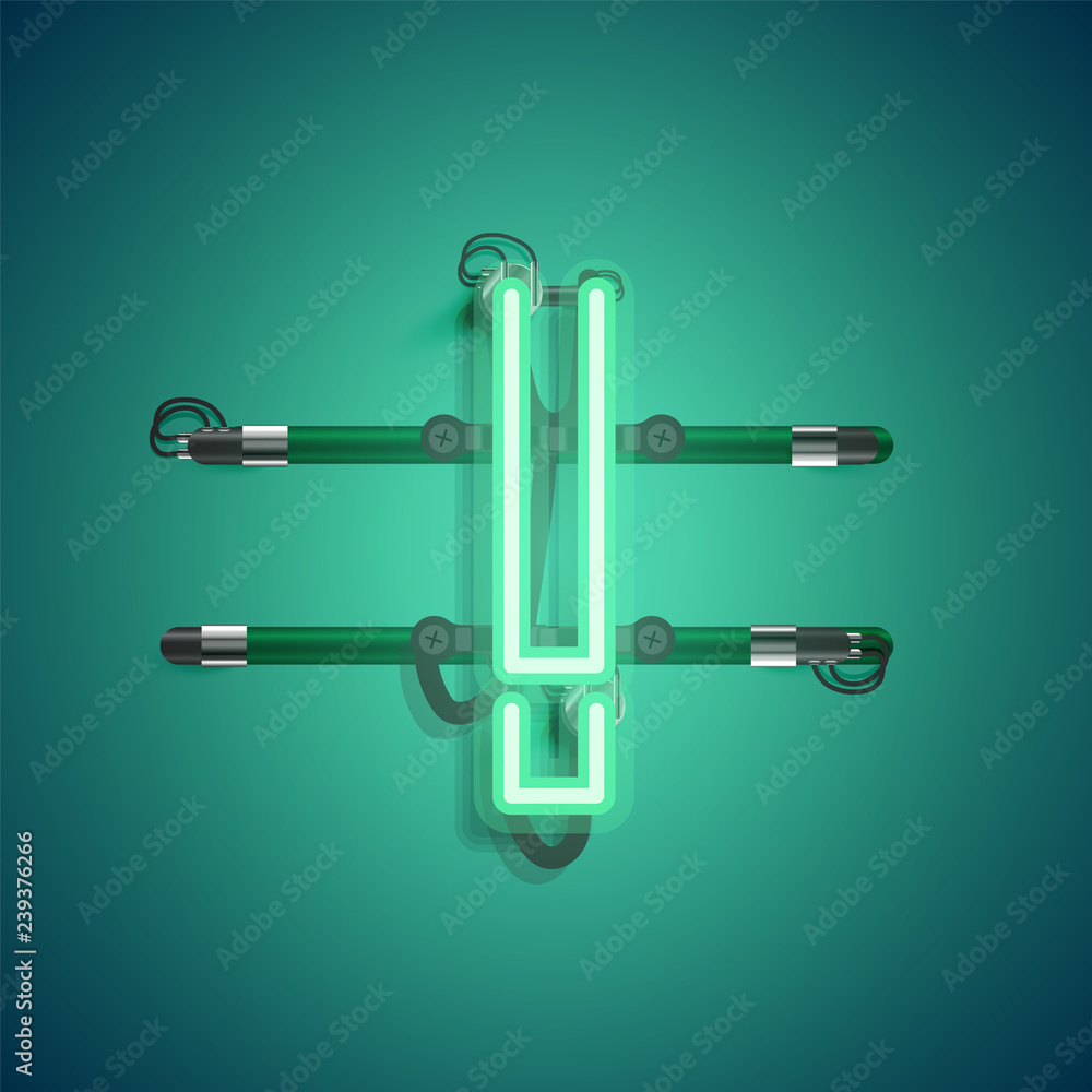 Realistic neon character with wires and console, vector illustration Realistic neon character with wires and console, vector illustration
