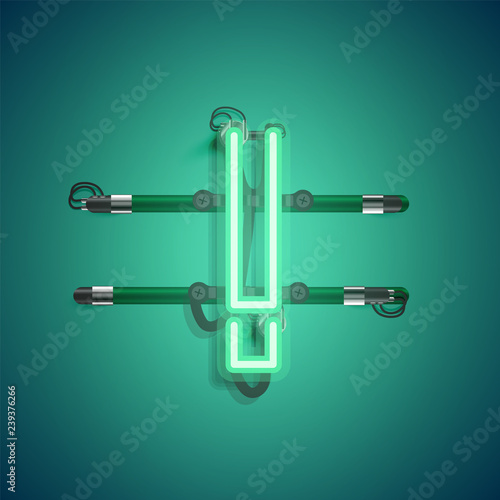 Realistic neon character with wires and console, vector illustration © Sebestyen Balint