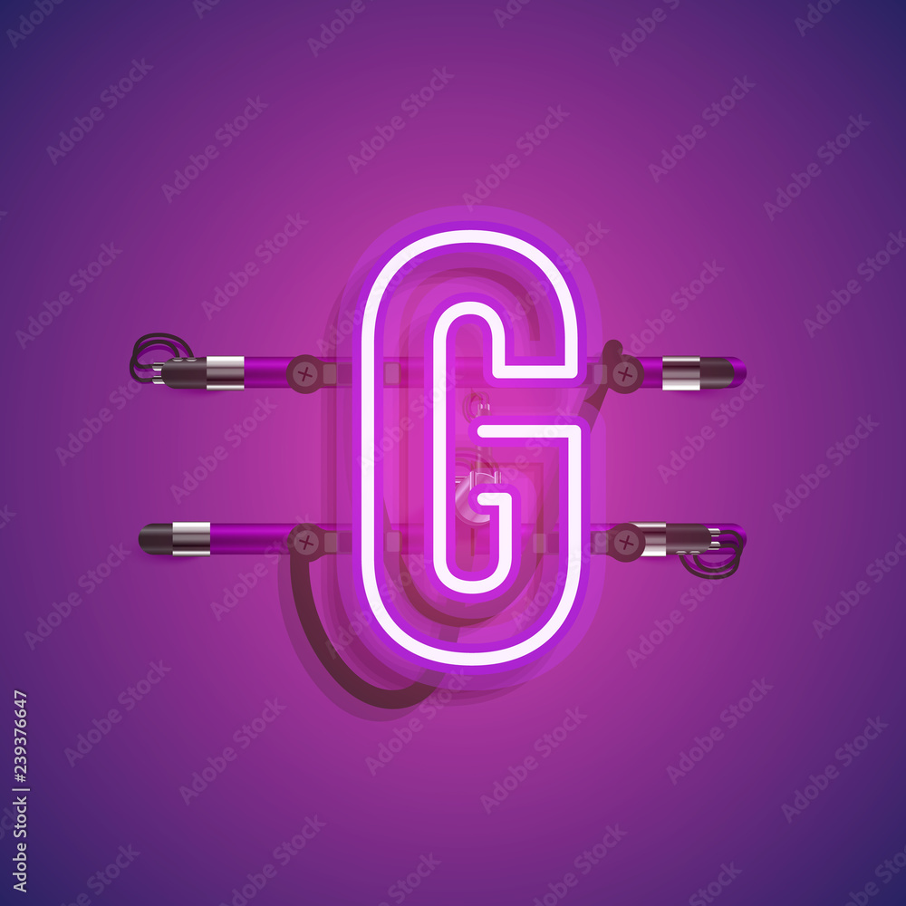 Realistic neon character with wires and console, vector illustration Realistic neon character with wires and console, vector illustration