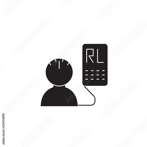 Transcranial doppler black vector concept icon. Transcranial doppler flat illustration, sign, symbol