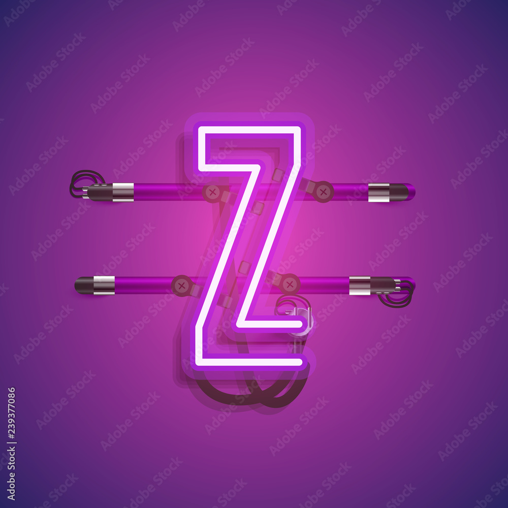 Realistic neon character with wires and console, vector illustration Realistic neon character with wires and console, vector illustration