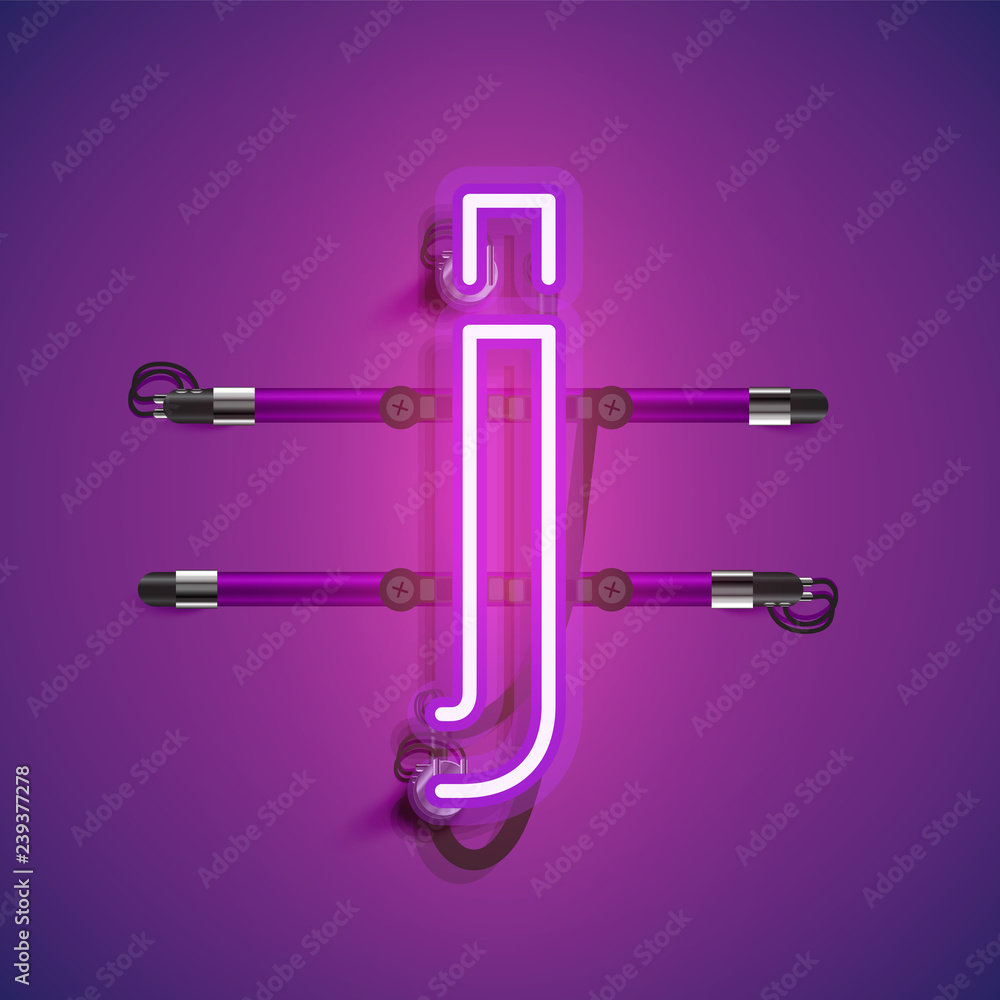 Realistic neon character with wires and console, vector illustration Realistic neon character with wires and console, vector illustration