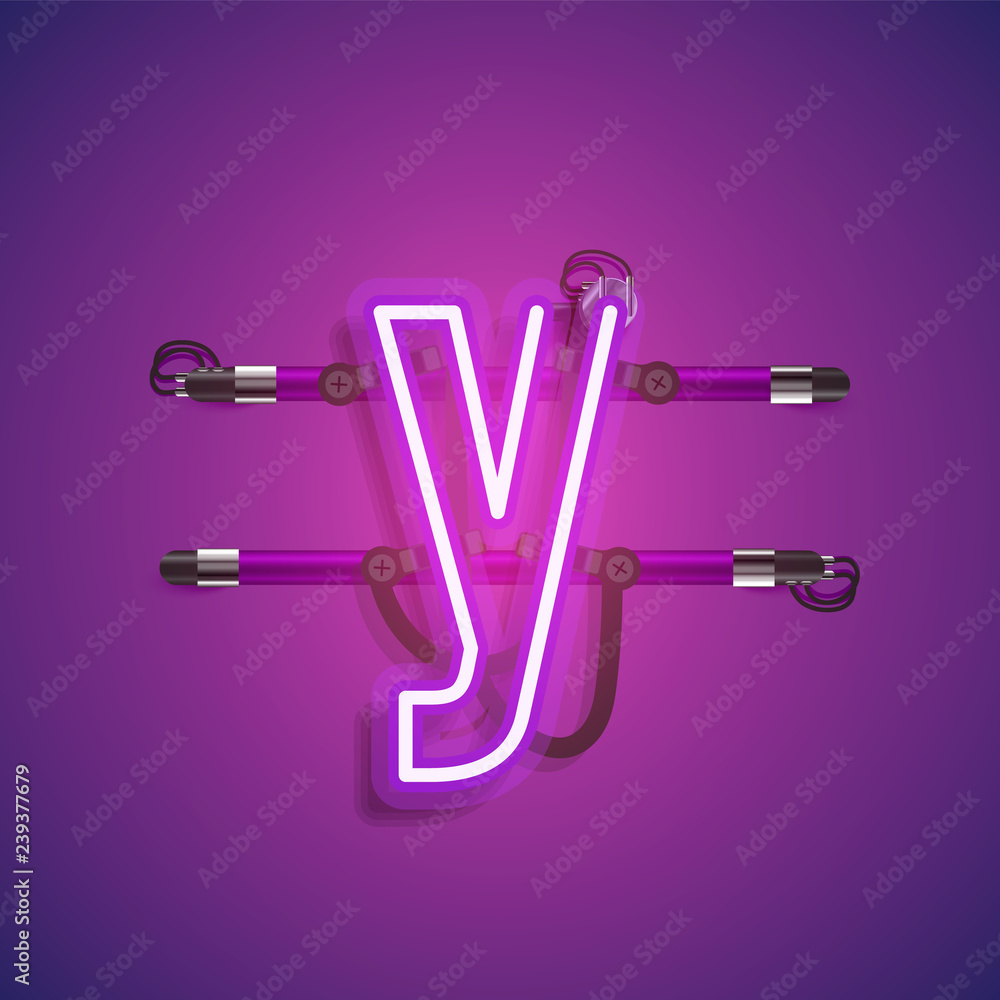 Realistic neon character with wires and console, vector illustration Realistic neon character with wires and console, vector illustration