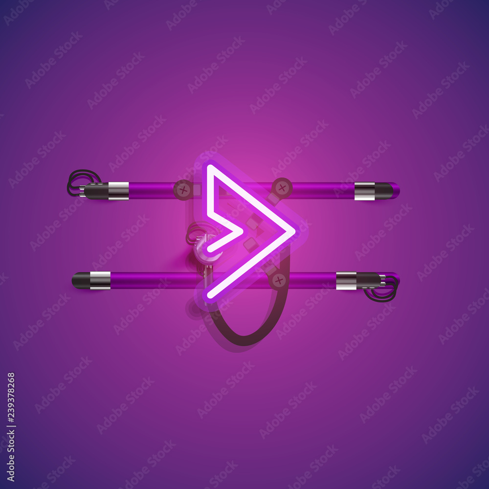 Realistic neon character with wires and console, vector illustration Realistic neon character with wires and console, vector illustration