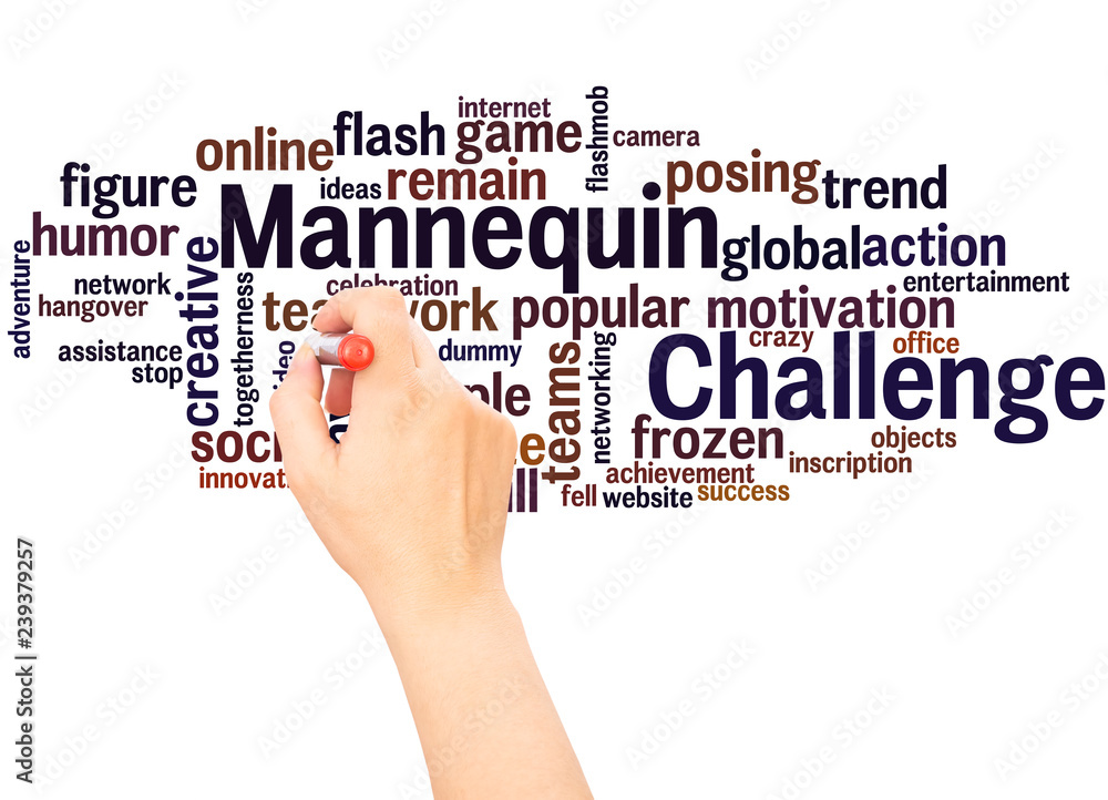 Mannequin challenge word cloud hand writing concept Mannequin challenge word cloud hand writing concept