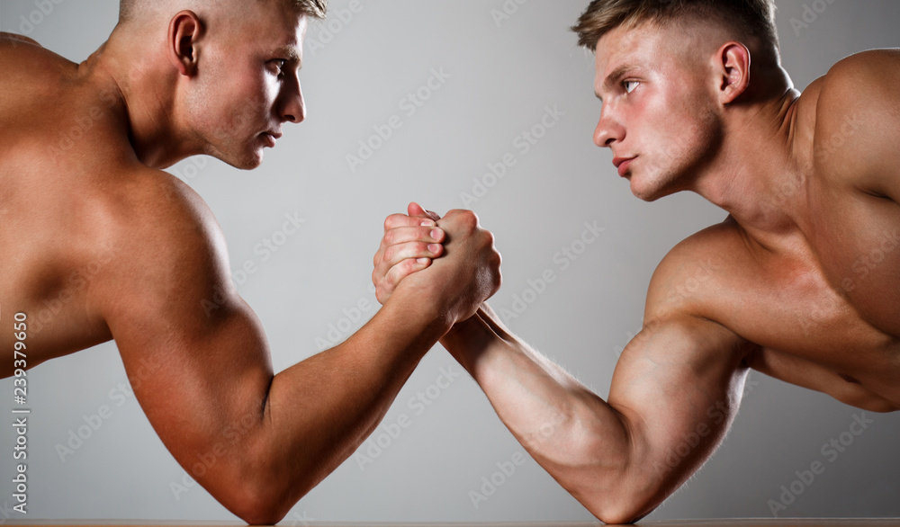 Muscle Men in Hands 
