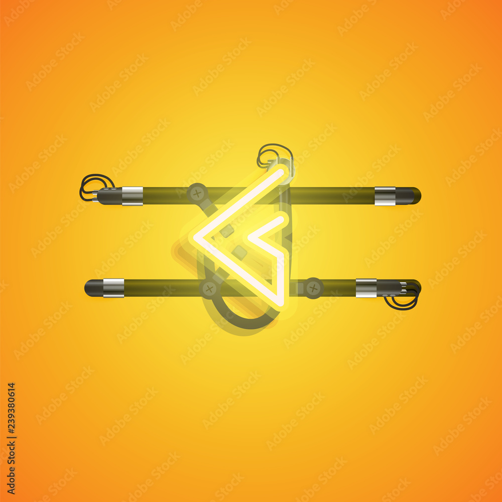 Realistic neon character with wires and console, vector illustration Realistic neon character with wires and console, vector illustration