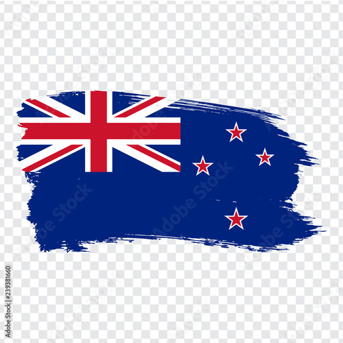 Flag New Zealand from brush strokes.  Flag New Zealand on transparent background. Stock vector. Vector illustration EPS10.