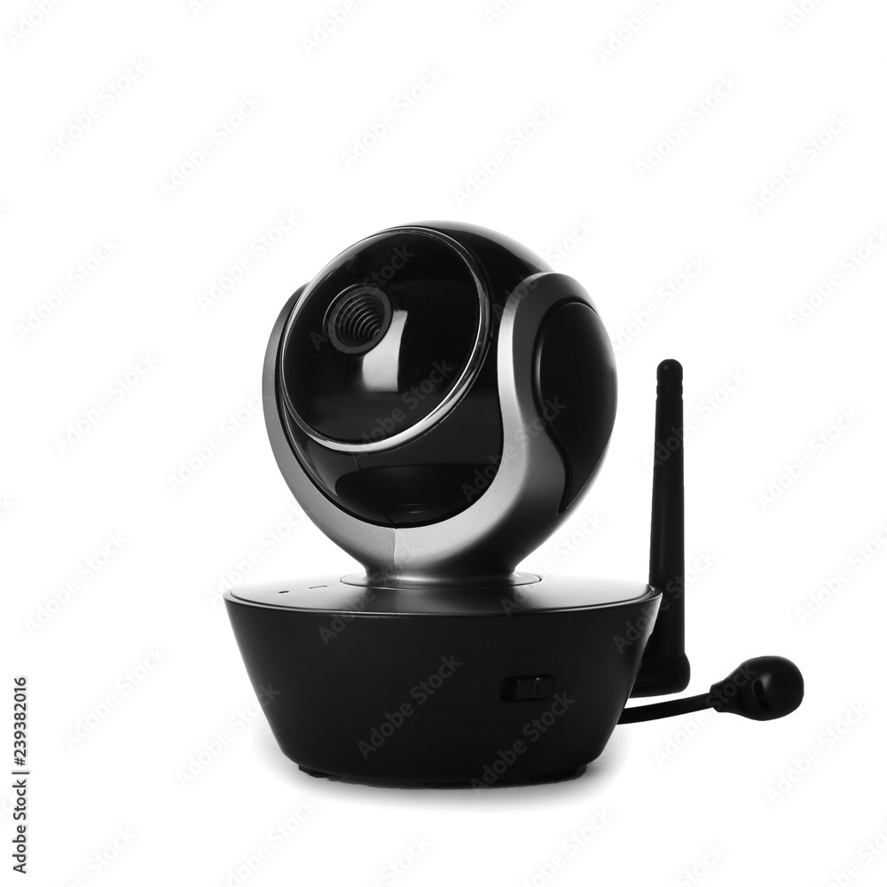 Baby camera isolated on white. CCTV equipment Baby camera isolated on white. CCTV equipment
