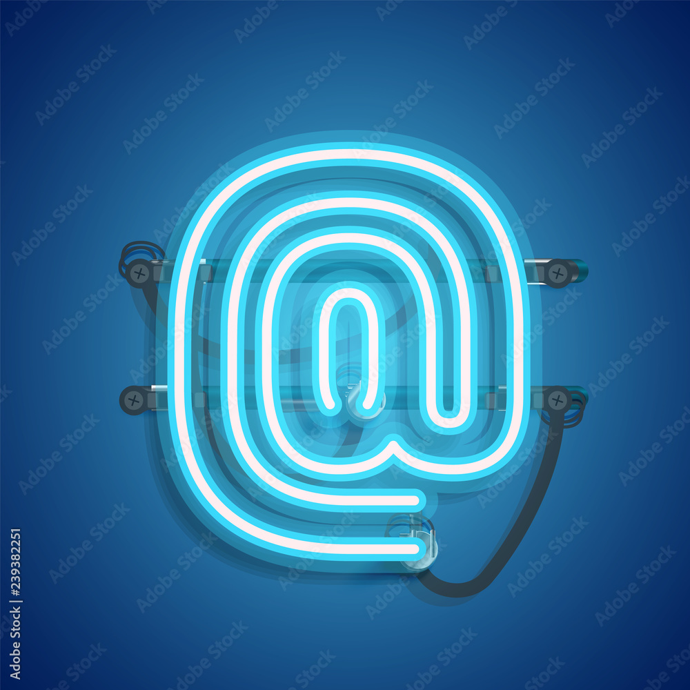 Realistic neon character with wires and console, vector illustration Realistic neon character with wires and console, vector illustration