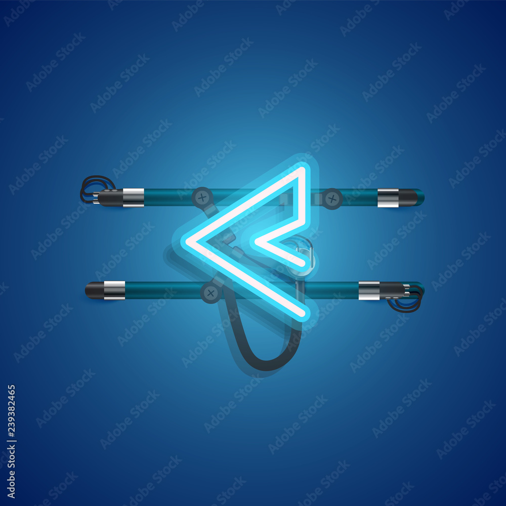 Realistic neon character with wires and console, vector illustration Realistic neon character with wires and console, vector illustration
