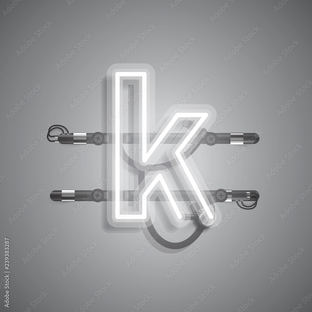 Realistic neon character with wires and console, vector illustration Realistic neon character with wires and console, vector illustration