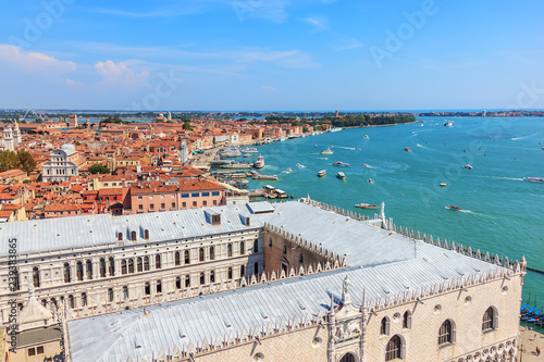 Doge's Palace and the coast of Venice, Italy