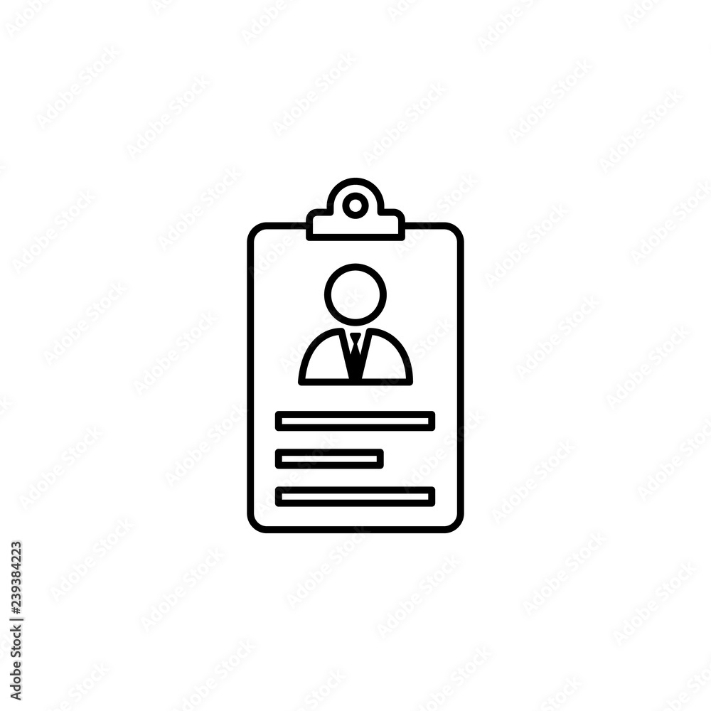 Account, cv, resume icon on white background. Can be used for web, logo, mobile app, UI, UX Account, cv, resume icon on white background. Can be used for web, logo, mobile app, UI, UX