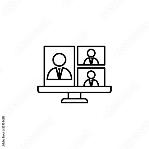 Call, conference, laptop, business talk icon on white background. Can be used for web, logo, mobile app, UI, UX