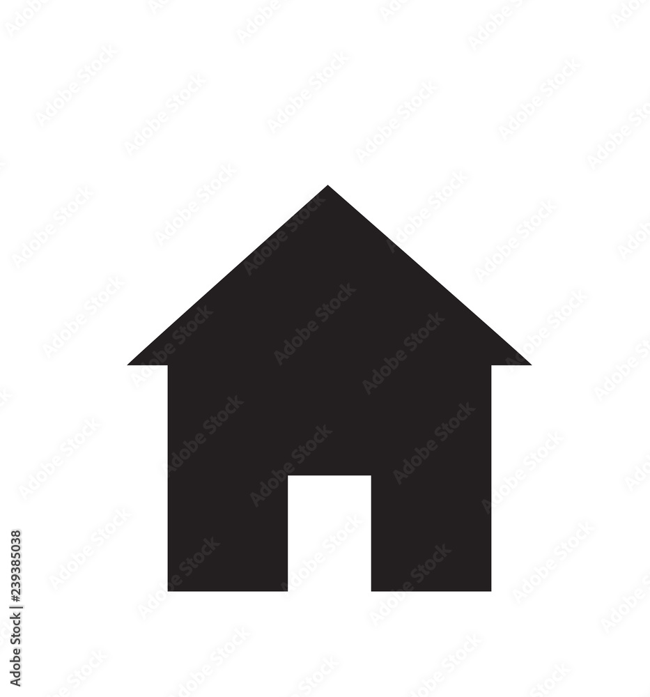Home icon black flat symbol vector illustration isolated on white background Home icon black flat symbol vector illustration isolated on white background