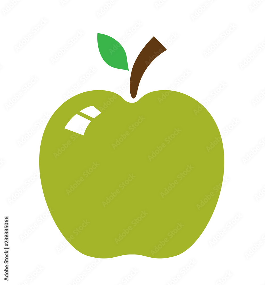 Green apple icon vector illustration design isolated on white Green apple icon vector illustration design isolated on white