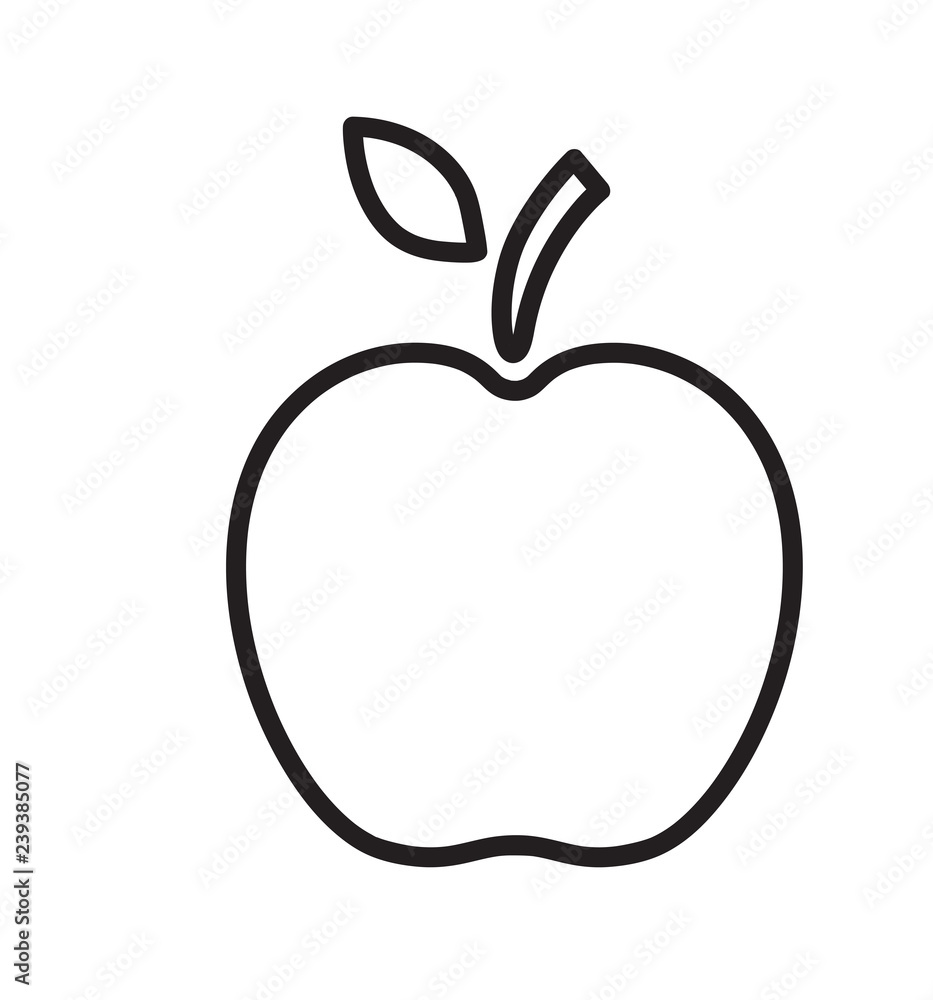 Line apple icon vector illustration isolated on white Line apple icon vector illustration isolated on white