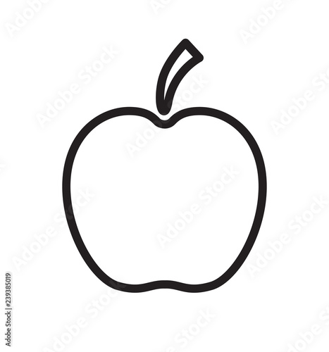 Outline apple black isolated icon vector illustration isolated on white 