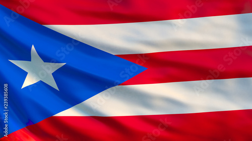 Puerto Rico flag. 3D Illustration