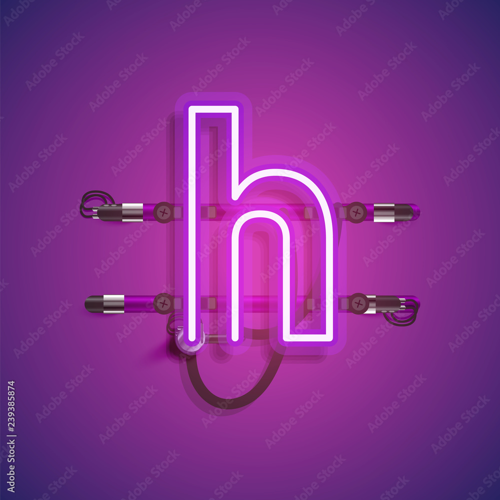 Realistic neon character with wires and console, vector illustration Realistic neon character with wires and console, vector illustration
