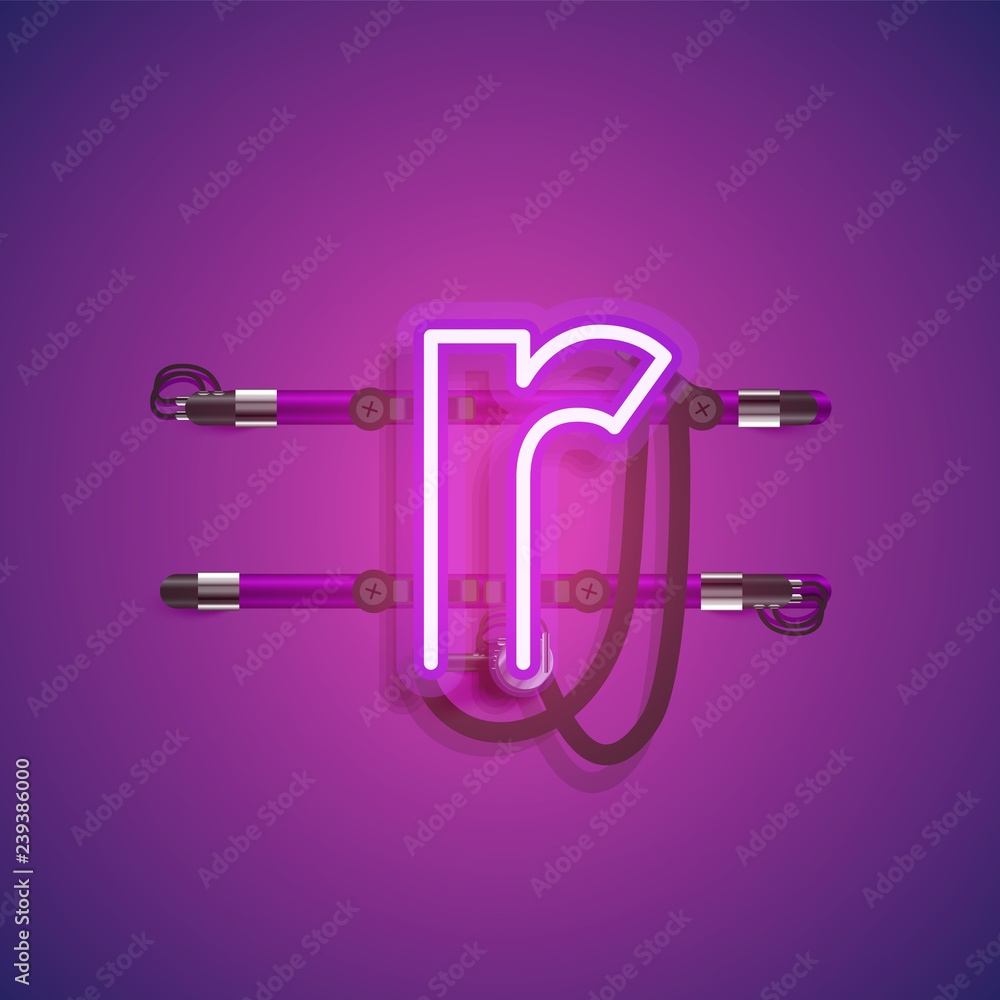 Realistic neon character with wires and console, vector illustration Realistic neon character with wires and console, vector illustration