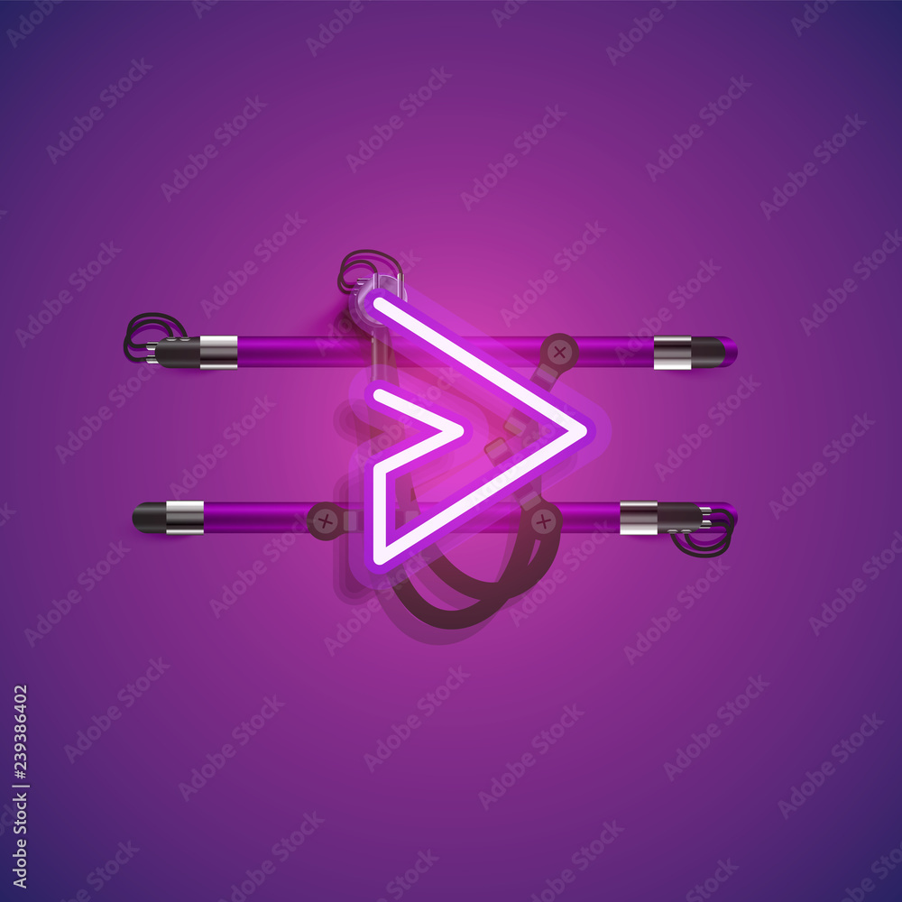Realistic neon character with wires and console, vector illustration Realistic neon character with wires and console, vector illustration