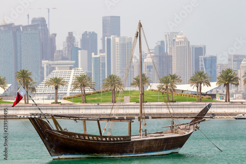 Historic dhow and towers
