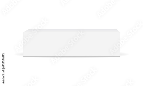 White cardboard rectangular box mockup - front view. Blank packaging mock up for toothpaste or cream. Vector illustration