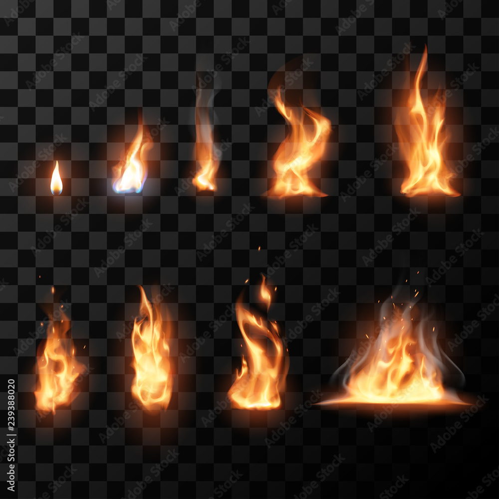 Realistic flame set