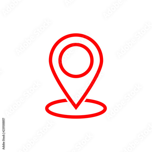 Pin icon vector. Location sign Isolated on white background. Navigation map, gps, direction, place, compass, contact, search concept. Flat style for graphic design, logo, Web, UI, mobile app