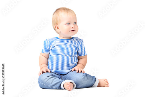 Baby boy isolated on white background